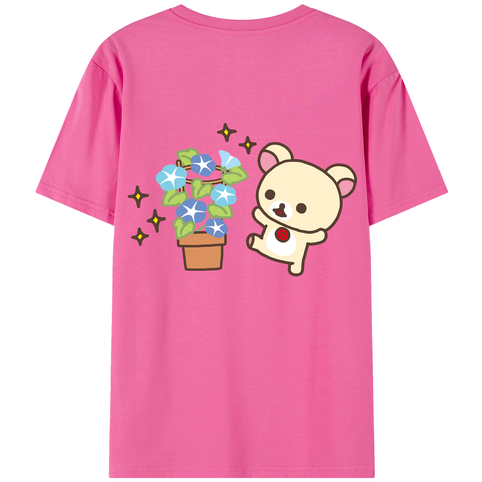（画像用） リラックマ リラックマ キイロイトリ Rilakkuma Korilakkuma Kiiroitori レディース半袖Tシャツ(バックプリント)